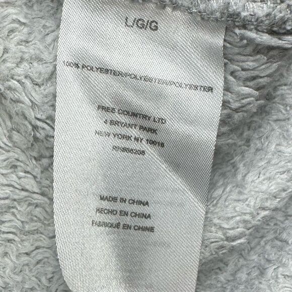 Free Country Sweater Womens Large Plush Sherpa Snap Pullover Faux Fur Comfort - Picture 12 of 13